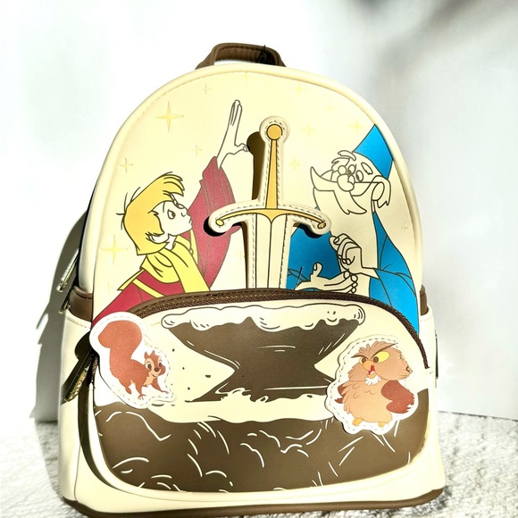 NWT Loungefly Disney The Sword in the Stone Arthur & Merlin Mini Backpack - Picture 7 of 8